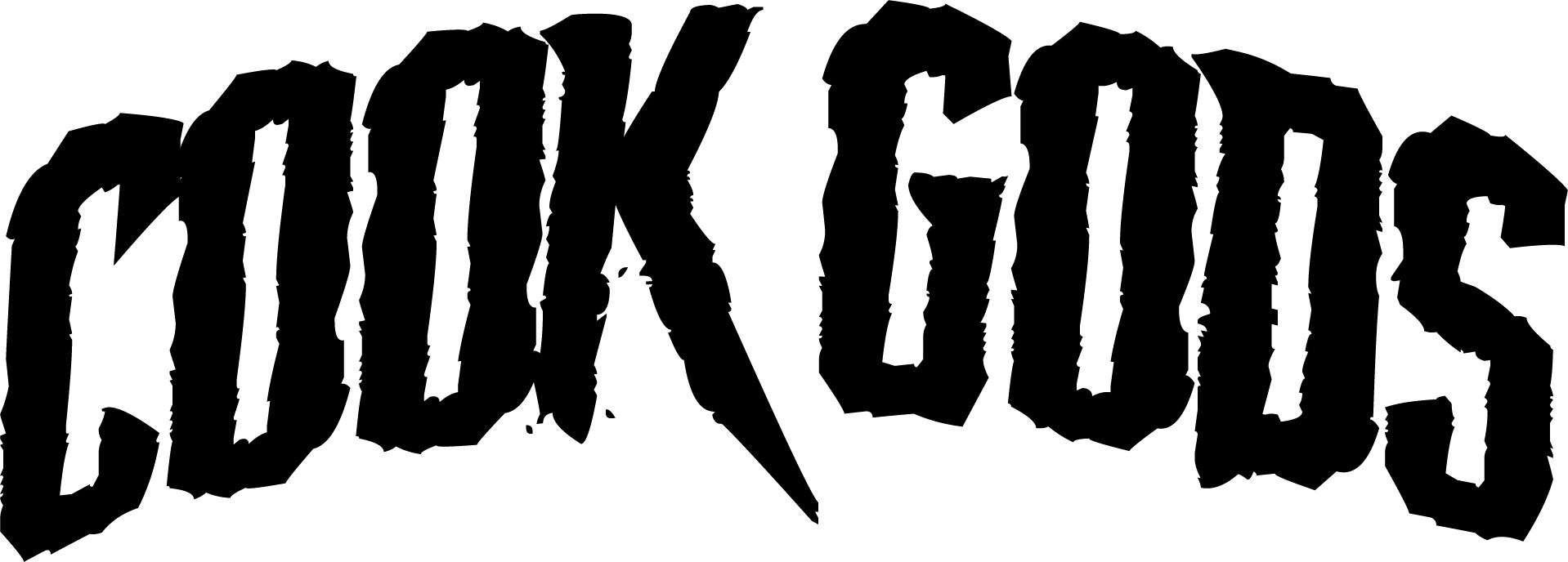 Black 'COOK GODS' text on a white background